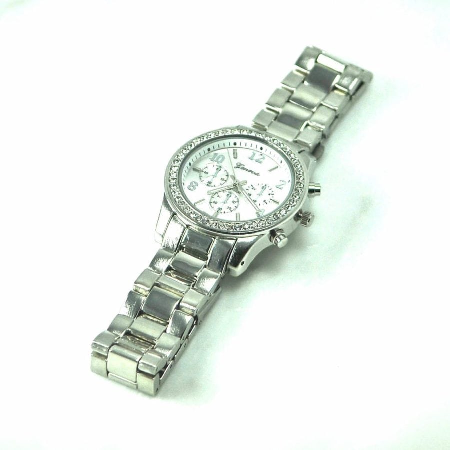Watch-Silver Steel With Round CZ Face